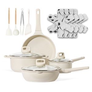 New Carote Nonstick/nontoxic Pots and Pans 15 Pcs Induction Kitchen Cookware Set